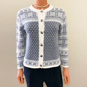 Vintage 90 knit  white gray romantic cardigan sweater top